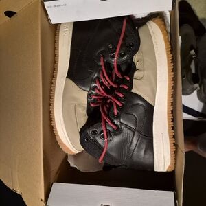 Nike Black and Cream High-Top Sneakers